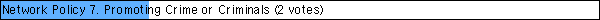 Network Policy 7. Promoting Crime or Criminals (2 votes)