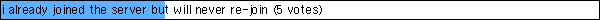 i already joined the server but will never re-join (5 votes)
