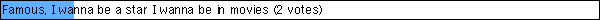Famous, I wanna be a star I wanna be in movies (2 votes)