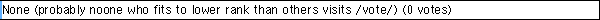 None (probably noone who fits to lower rank than others visits /vote/)
 (0 votes)